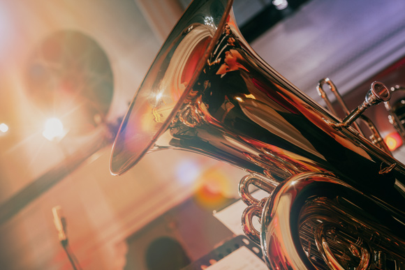 brass band instrument close up